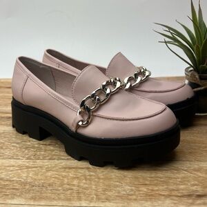 Open Edit Pink Chain Loafers